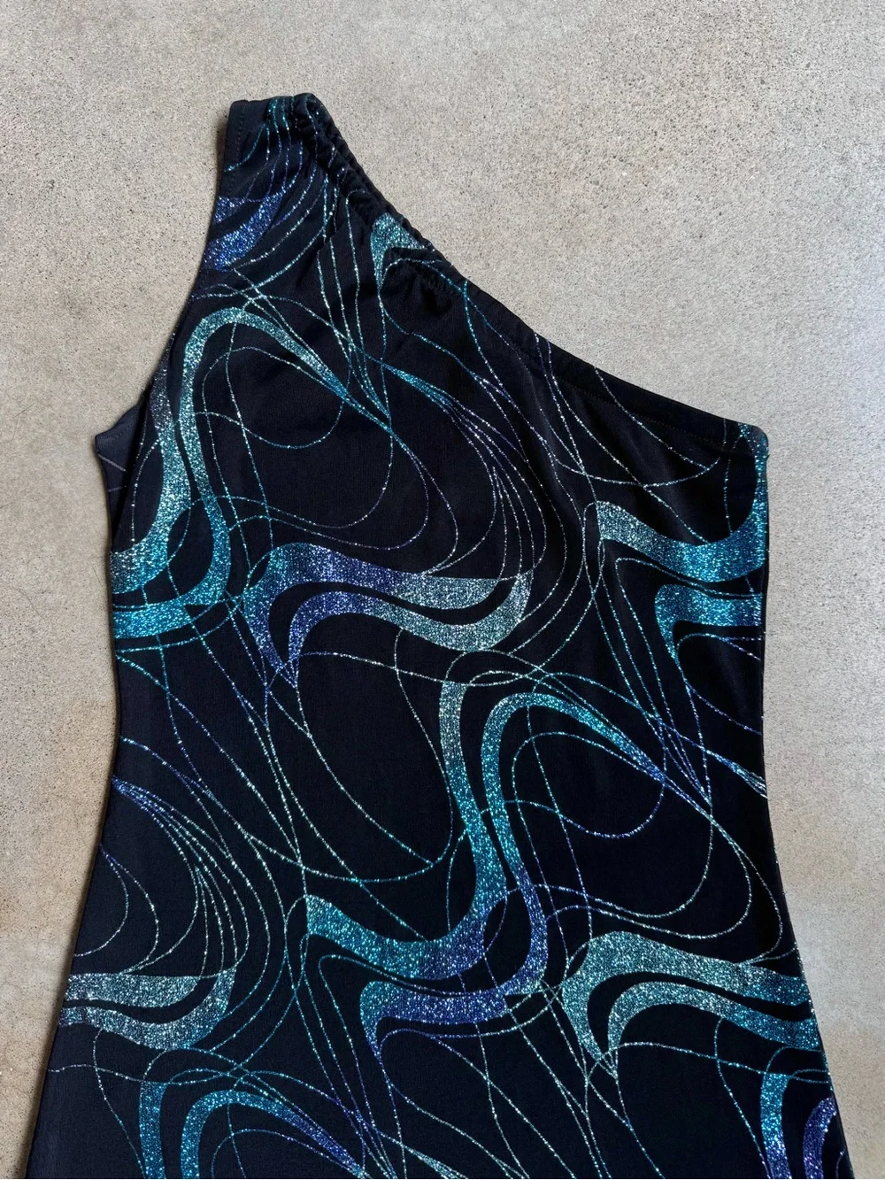 Sparkly Asymmetric One Shoulder Dance Costume